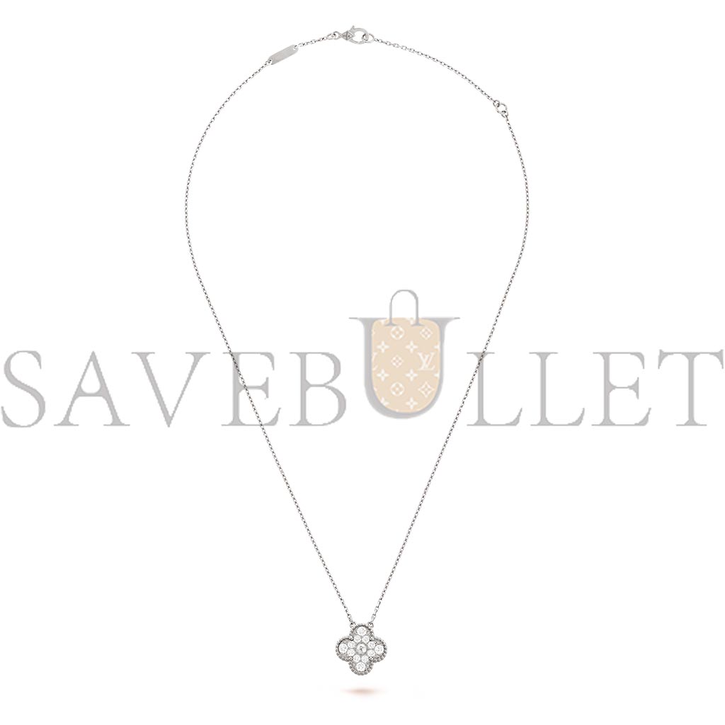 v*n cl*f arpels vintage alhambra pendant - white gold, Di*m*nd  vcara46100